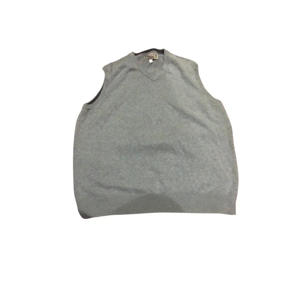 Duluth Trading Co Mens V Neck Sweater Vest Gray Cotton Nylon Blend Size‎ Large